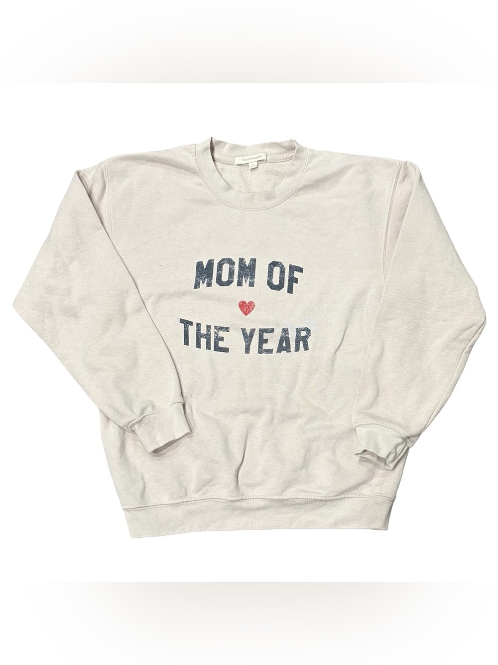 Favorite Daughter Mom of the Year Cotton Sweatshirt - Light Beige Size Medium - Picture 3 of 7
